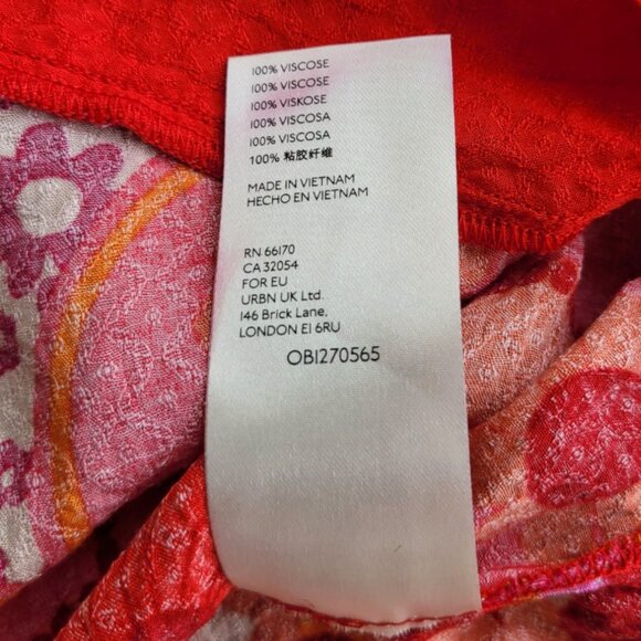 Free People I Dare You Floral Mixed Print red bohemian swing tank size S EUC - Picture 9 of 9